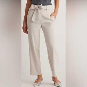 Quince Stretch Crepe Paperbag Pants Sand Size 6